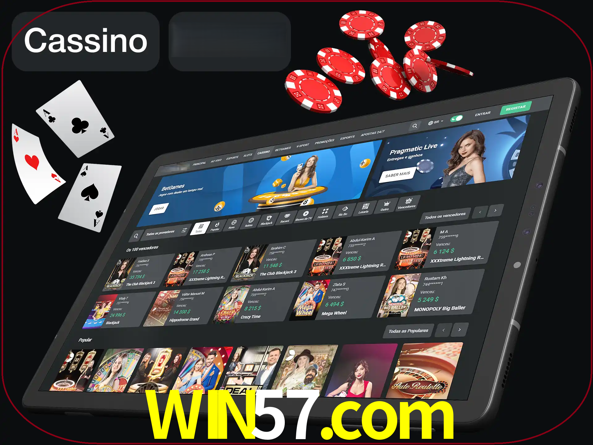 Jogue vários jogos de cassino em nosso cassino.