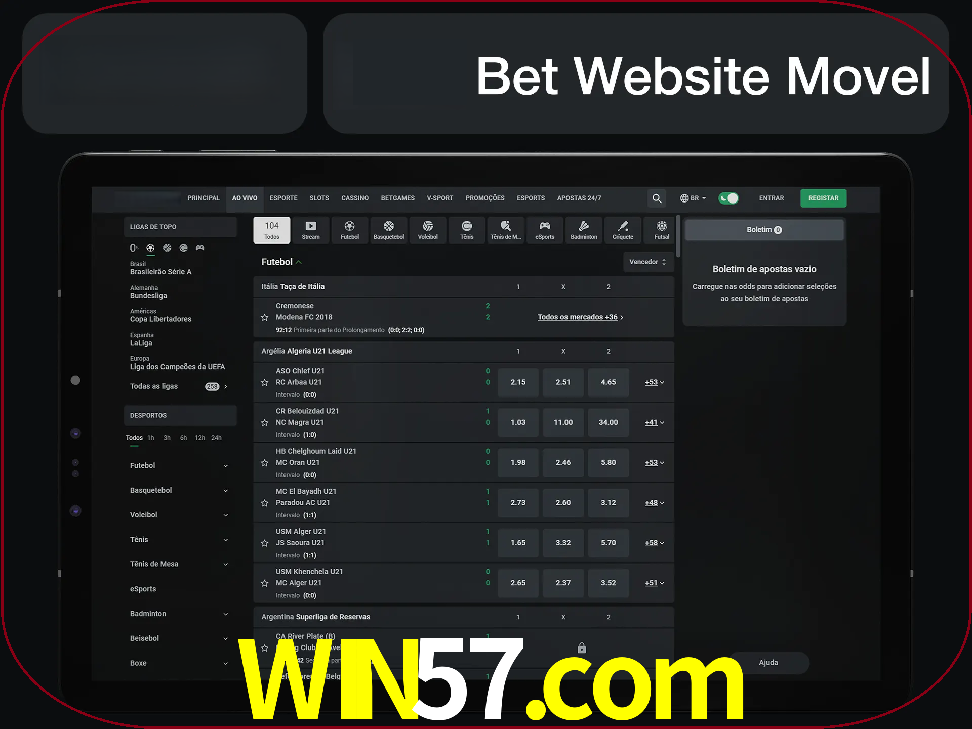 Use nosso website em qualquer dispositivo.