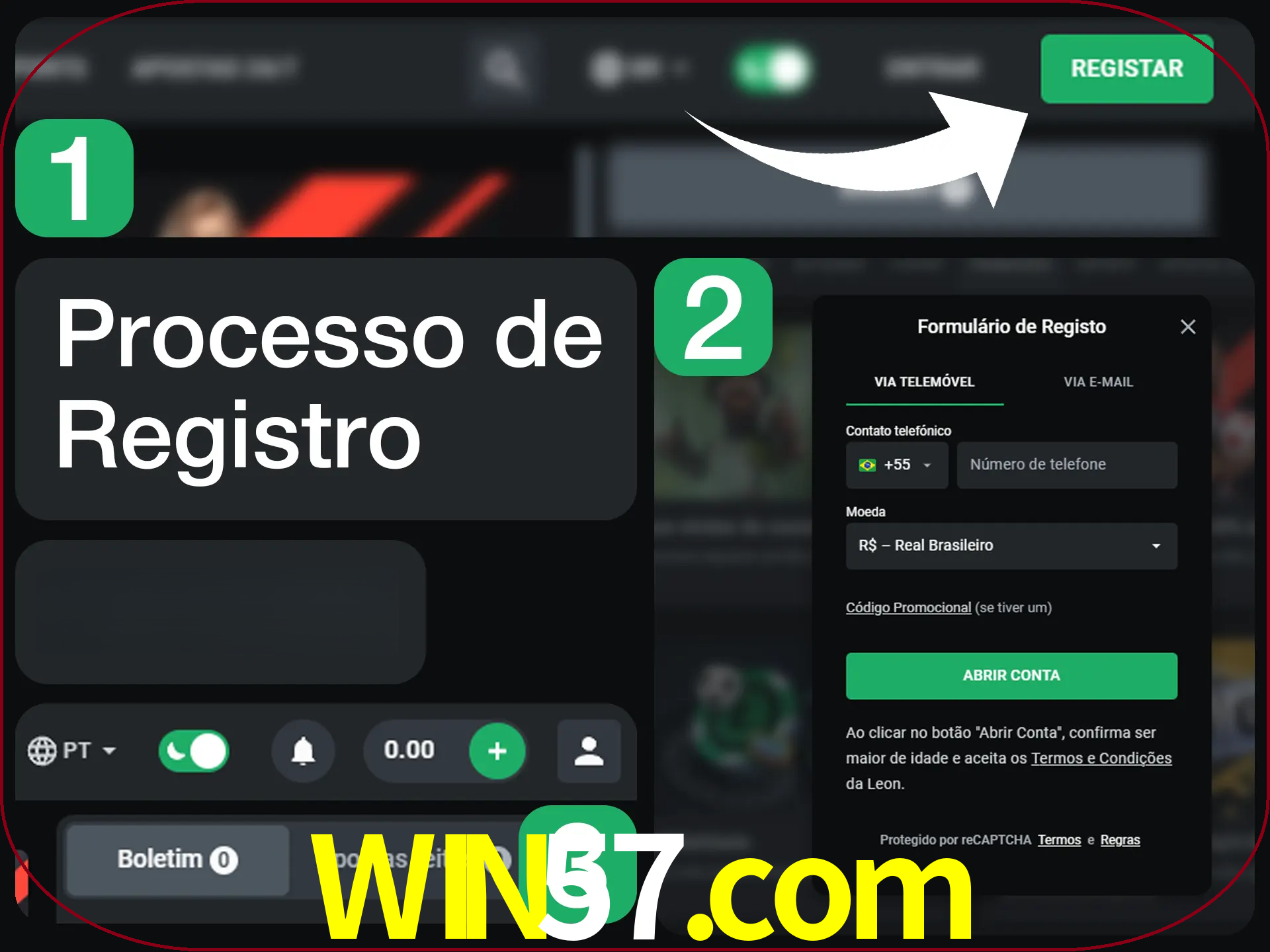 O processo de registro na LeonBet é simples.
